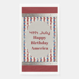 Servilleta De Papel 4 de julio Feliz cumpleaños América Estrellas y Fr