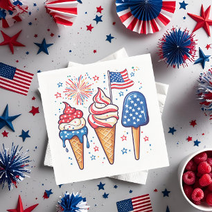 Servilleta De Papel 4 de julio Fiesta de helados