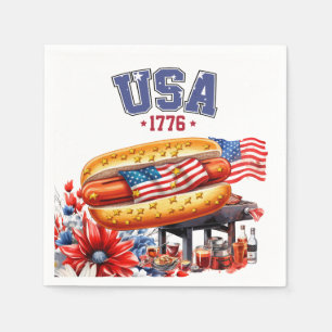 Servilleta De Papel 4 de julio Fiesta Patriótico Estadounidense