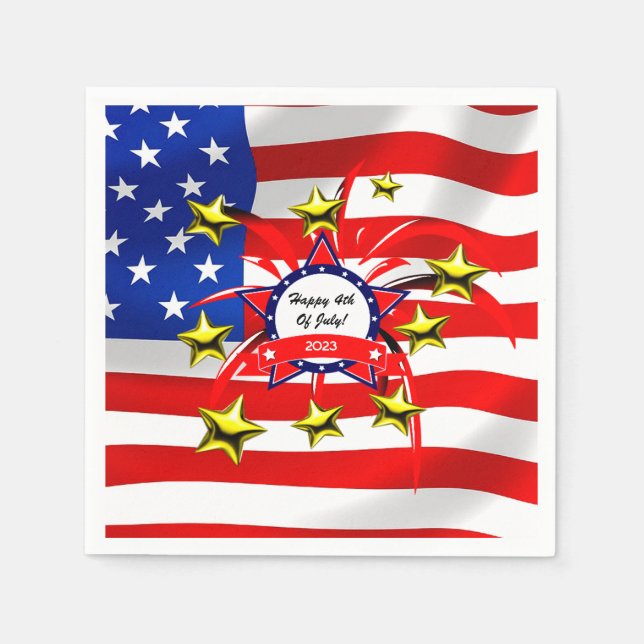 Servilleta De Papel 4 De Julio Papel De Celebración Napkin (Anverso)