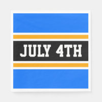 4 DE JULIO Rayas de Carreras Blanco Negro Azul bri