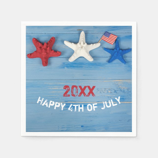 Servilleta De Papel 4 de julio Starfish (Anverso)