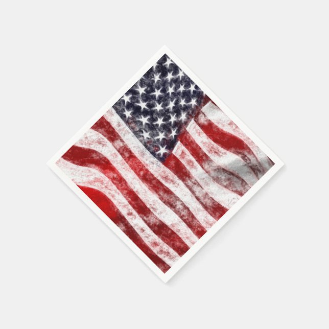 Servilleta De Papel 4 de julio: Toallas de papel picnic, bandera estad (Borde)