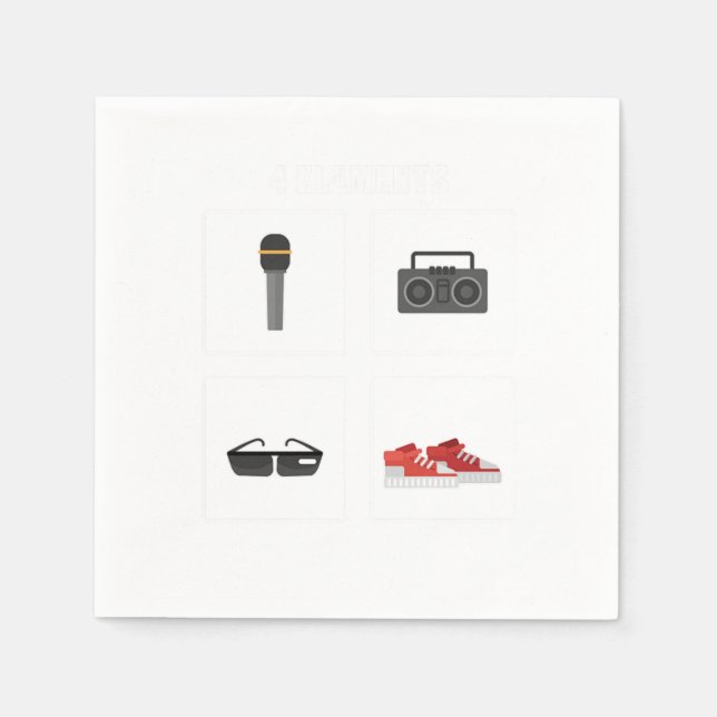 Servilleta De Papel 4 Elementos Hipster de hip hop (Anverso)