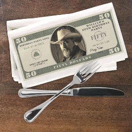 Servilleta De Papel 50.ª fiesta de cumpleaños 50 dólares