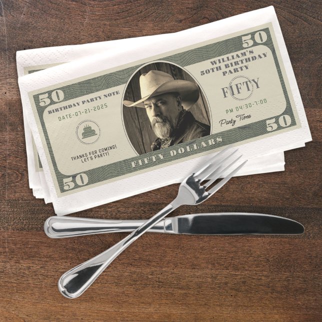 Servilleta De Papel 50.ª fiesta de cumpleaños 50 dólares (50th Birthday Party 50 Dollar Bill Paper Guest Towels
)