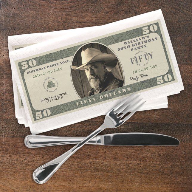 Servilleta De Papel 50.ª fiesta de cumpleaños 50 dólares (50th Birthday Party 50 Dollar Bill Paper Guest Towels
)