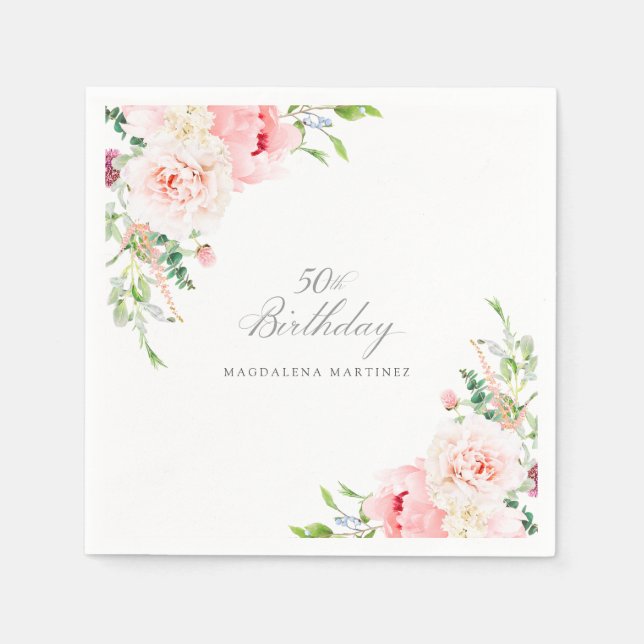 Servilleta De Papel 50.ª fiesta de cumpleaños Cocktail Personalizado F (Anverso)