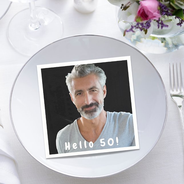 Servilleta De Papel 50.ª foto de cumpleaños hola 50 hombres (Subido por el creador)