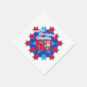 Servilleta De Papel 50.ª foto de cumpleaños y nombres de servilletas