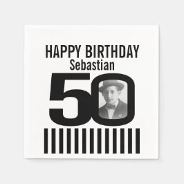 Servilleta De Papel 50.ª foto foto de cumpleaños tira negra