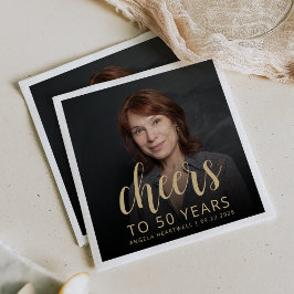 Servilleta De Papel 50.ª Fotomontaje De Fiesta De Cumpleaños