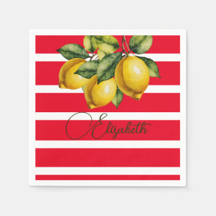 Servilleta De Papel 50.ª franja blanca limonera botánica italiana