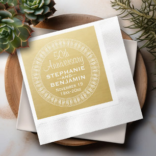 Servilleta De Papel 50.º Aniversario Boda Oro personalizado