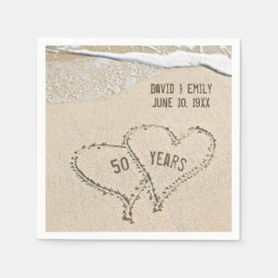 Servilleta De Papel 50.º Aniversario de las Nápoles de los Corazones d