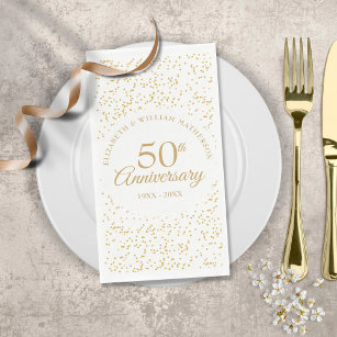 Servilleta De Papel 50.º Aniversario del Oro Confetti de Polvo