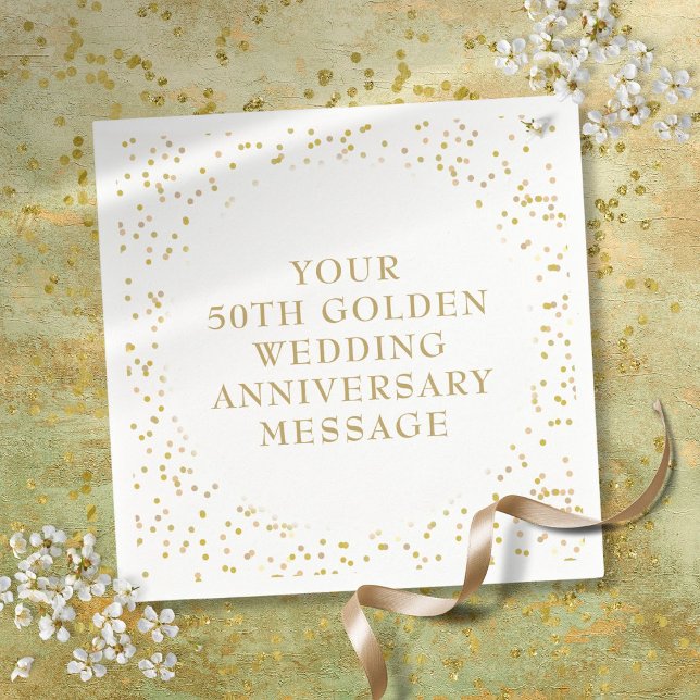 Servilleta De Papel 50.º Aniversario del Oro Confetti de Polvo (50th Wedding Anniversary Gold Dust Confetti Napkins)