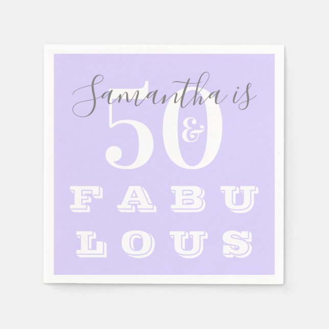 Servilleta De Papel 50.º cumpleaños 50 fabulosa fiesta de cumpleaños p (Anverso)