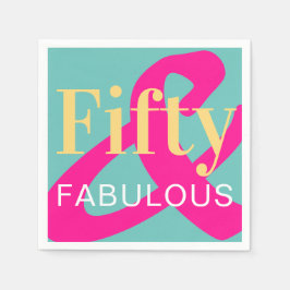 Servilleta De Papel 50.º cumpleaños 50 y fabuloso Fiesta brillante