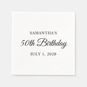 Servilleta De Papel 50.º cumpleaños en escritura elegante