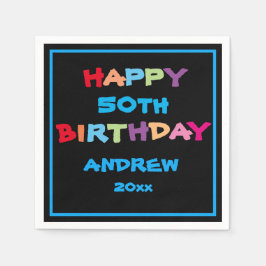 Servilleta De Papel 50.º cumpleaños feliz Personalizado de cumpleaños 