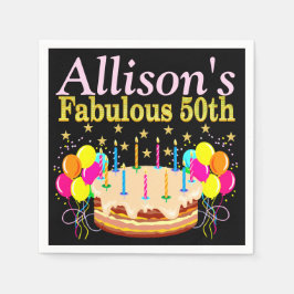 SERVILLETA DE PAPEL 50.º CUMPLEAÑOS NAPKINS DE CELEBRACIÓN PERSONALIZA