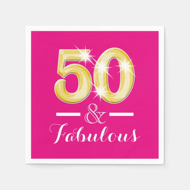 Servilleta De Papel 50.º cumpleaños y fabulosas mujeres (Anverso)