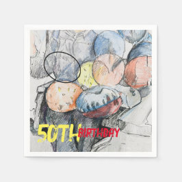 Servilleta De Papel 50.º globo de cumpleaños