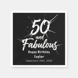 Servilleta De Papel 50 and Fabulous Birthday Bursting Modern Black