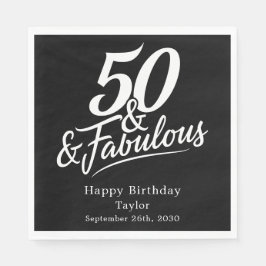 Servilleta De Papel 50 and Fabulous Birthday Chic Script Custom
