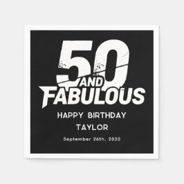 Servilleta De Papel 50 and Fabulous Bold Grunge Distressed Birthday