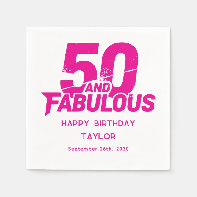 Servilleta De Papel 50 and Fabulous Bold Grunge Distressed Pink (Anverso)