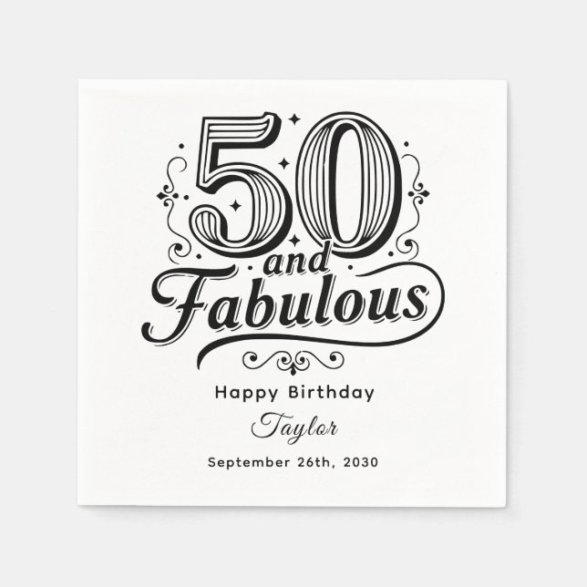 Servilleta De Papel 50 and Fabulous Festive Swirls Whimsical (Anverso)