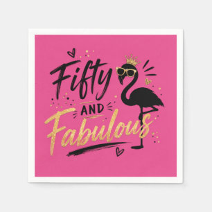 Servilleta De Papel 50 and fabulous pink flamingo 50th birthday