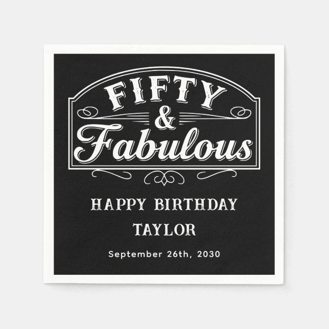 Servilleta De Papel 50 and Fabulous Rustic Script & Line Art (Anverso)