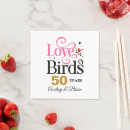 Servilleta De Papel 50° Aniversario Amor Aves Personalizadas