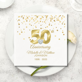 Servilleta De Papel 50 Aniversario Boda de Oro personalizado