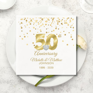 Servilleta De Papel 50 Aniversario Boda de Oro personalizado
