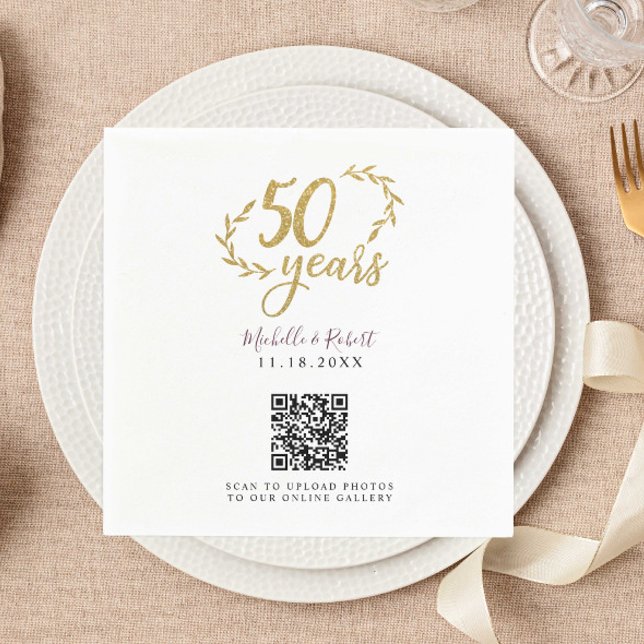 Servilleta De Papel 50 Aniversario de Oro Compartir fotos Código QR (Subido por el creador)