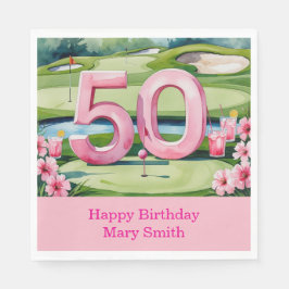 Servilleta De Papel 50 Aniversario del Golf con Número de Golf para Mu