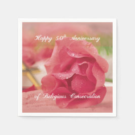 Servilleta De Papel 50° Aniversario del Rosa de la Consección Religios