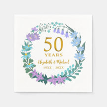 50° Aniversario Dorado Floral Bluebells Wreath