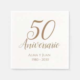 Servilleta De Papel 50 Aniversario Español Quincuagésimo Aniversario