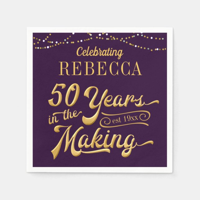 Servilleta De Papel 50 AÑOS - 50 AÑOS EN EL HECHO DE personalización (Anverso)