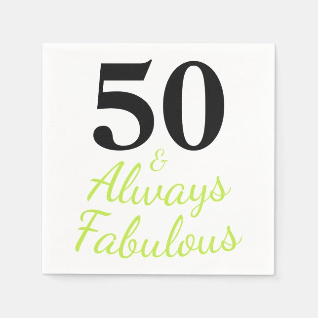 Servilleta De Papel 50 cumpleaños y siempre fabuloso (Anverso)