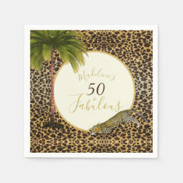 Servilleta De Papel 50 Fabuloso Cincuenta Leopardo Imprimir cumpleaños