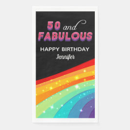 Servilleta De Papel 50 & Fabulous Rainbow Sparkle 50th Birthday Party