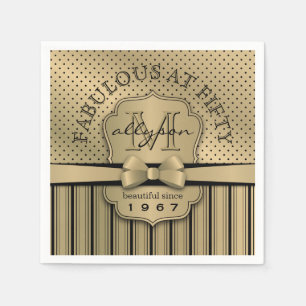 Servilleta De Papel 50.o Arco de las rayas del lunar del oro de