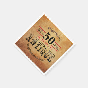 Servilleta De Papel 50.o diseño del cumpleaños de la antigüedad