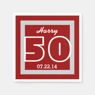 Servilleta De Papel 50.o MARRÓN geométrico moderno V07 del cumpleañ